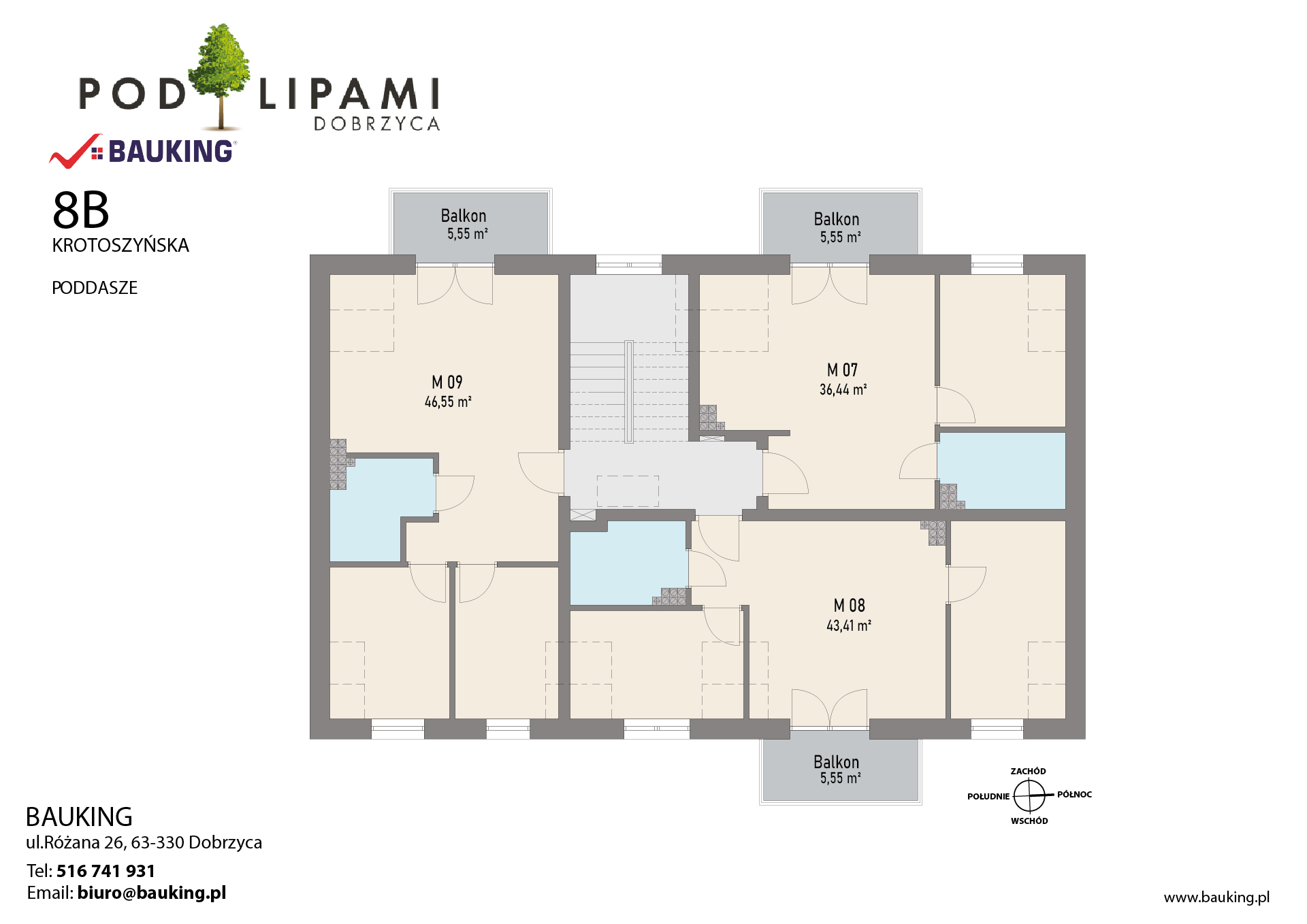 Dobrzyca Apartamenty Pod Lipami etap II – BUDYNEK B –  PODDASZE