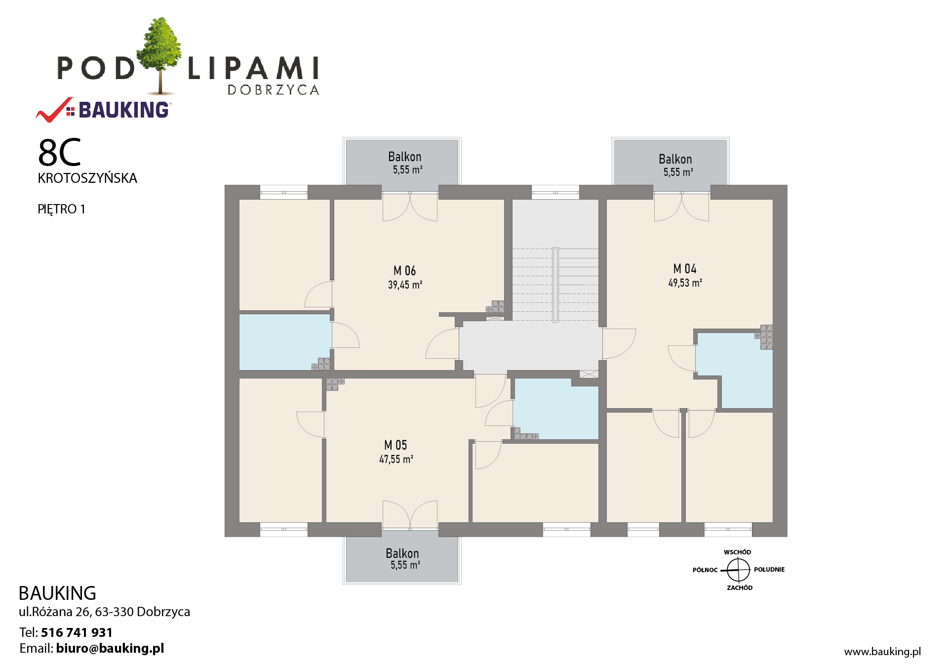 Dobrzyca Apartamenty Pod Lipami etap II – BUDYNEK C –  I PIĘTRO